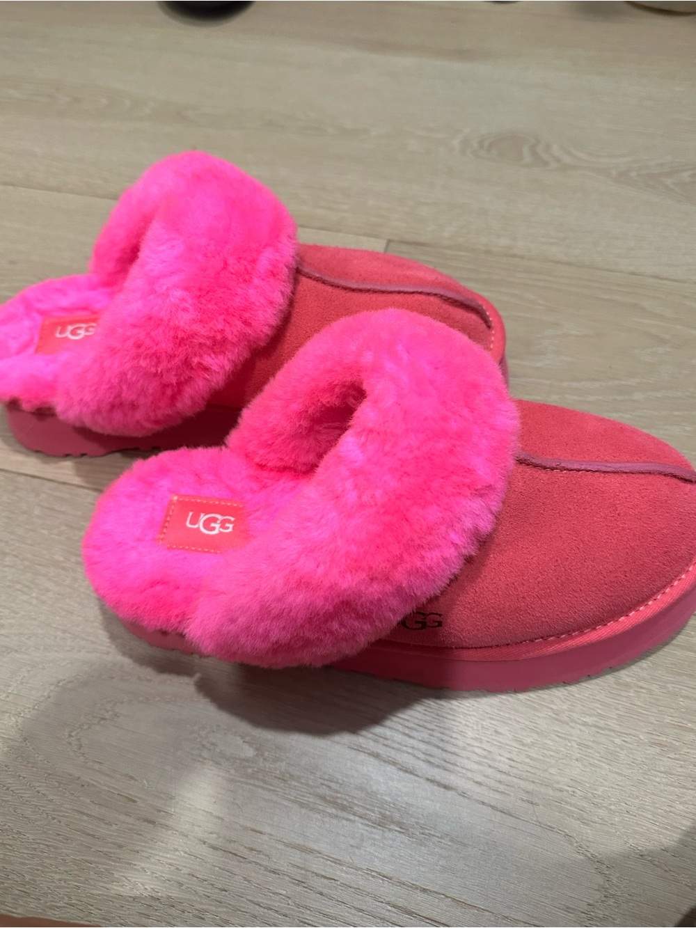 UGG Hot Pink Plush Shearling Slip-On